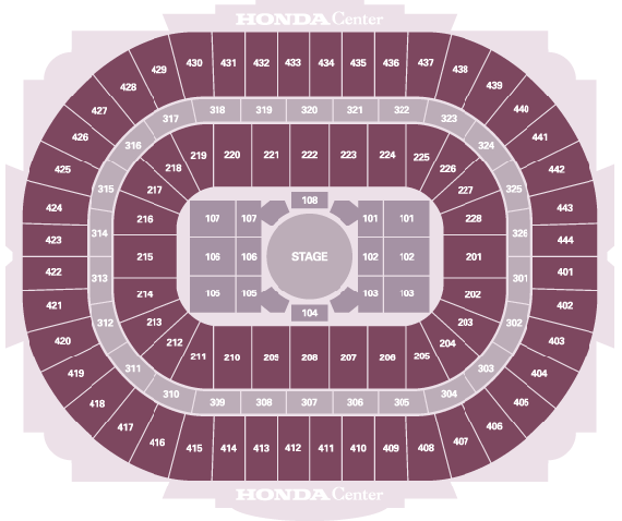 Honda Center Seating Chart Hockey